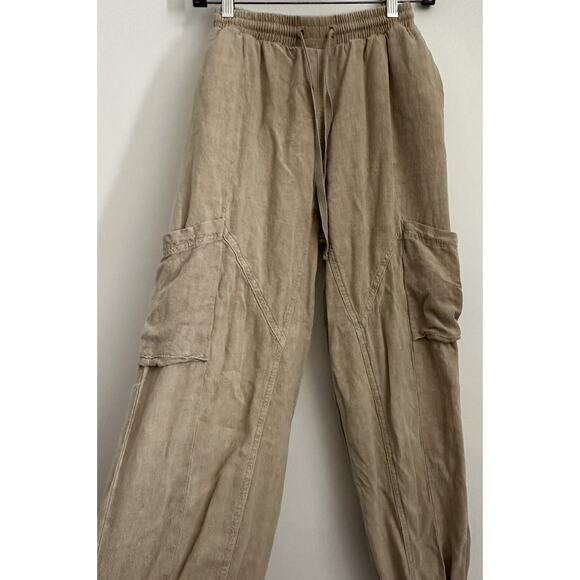 Womens Urban Outfitters Beige Cargo loose Jogger Pants with drawstring Size XS - Picture 5 of 10